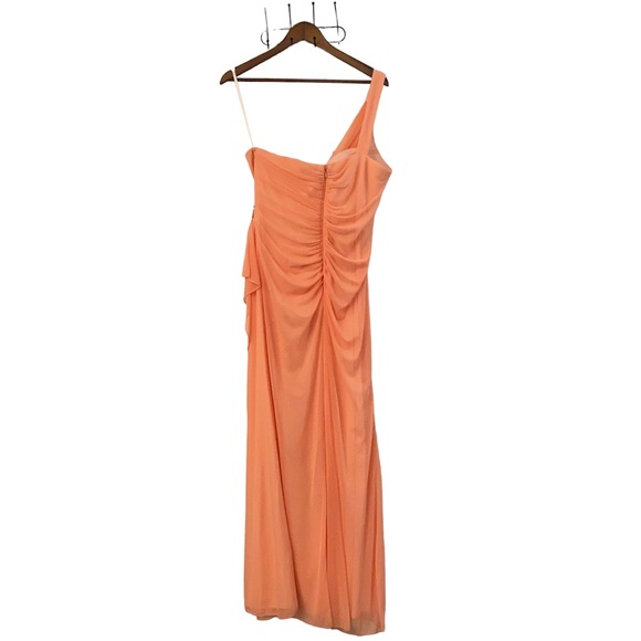 Xscape Peachy Orange On should Draped Embellished Gown - Picture 8 of 16